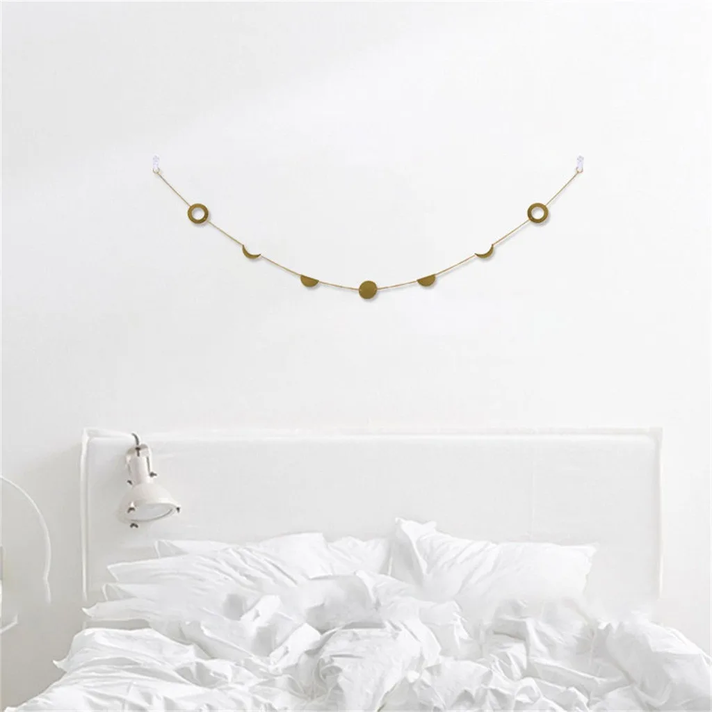 Лунная фаза гирлянды цепи Небесный Бохо богемный Настенный декор квартиры