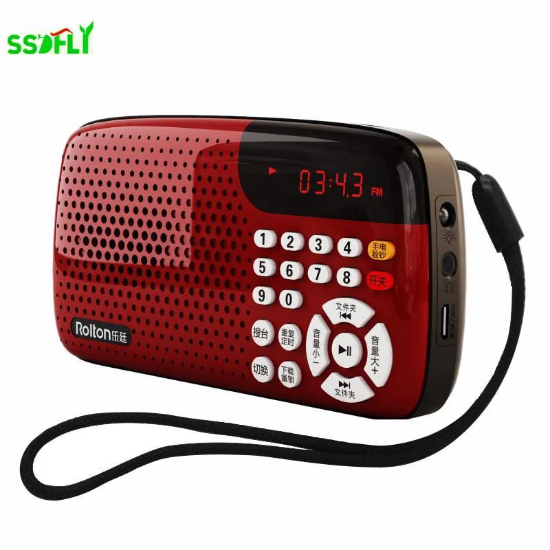 

W105 UV Version Card Speaker, LED Display Portable Speaker, Tone USB&TF Radio, Morning Exercise Singing Machine for the Elderly