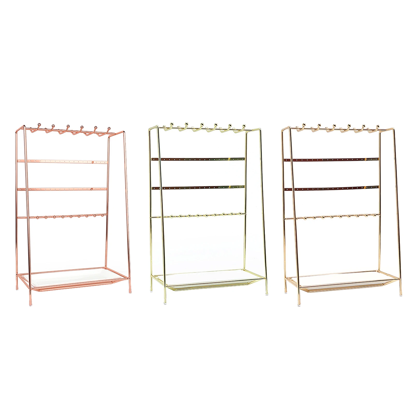 

Jewelry Organizer Display Multifunctional Stand Earring Holder With Ceramic Tray Necklace Box