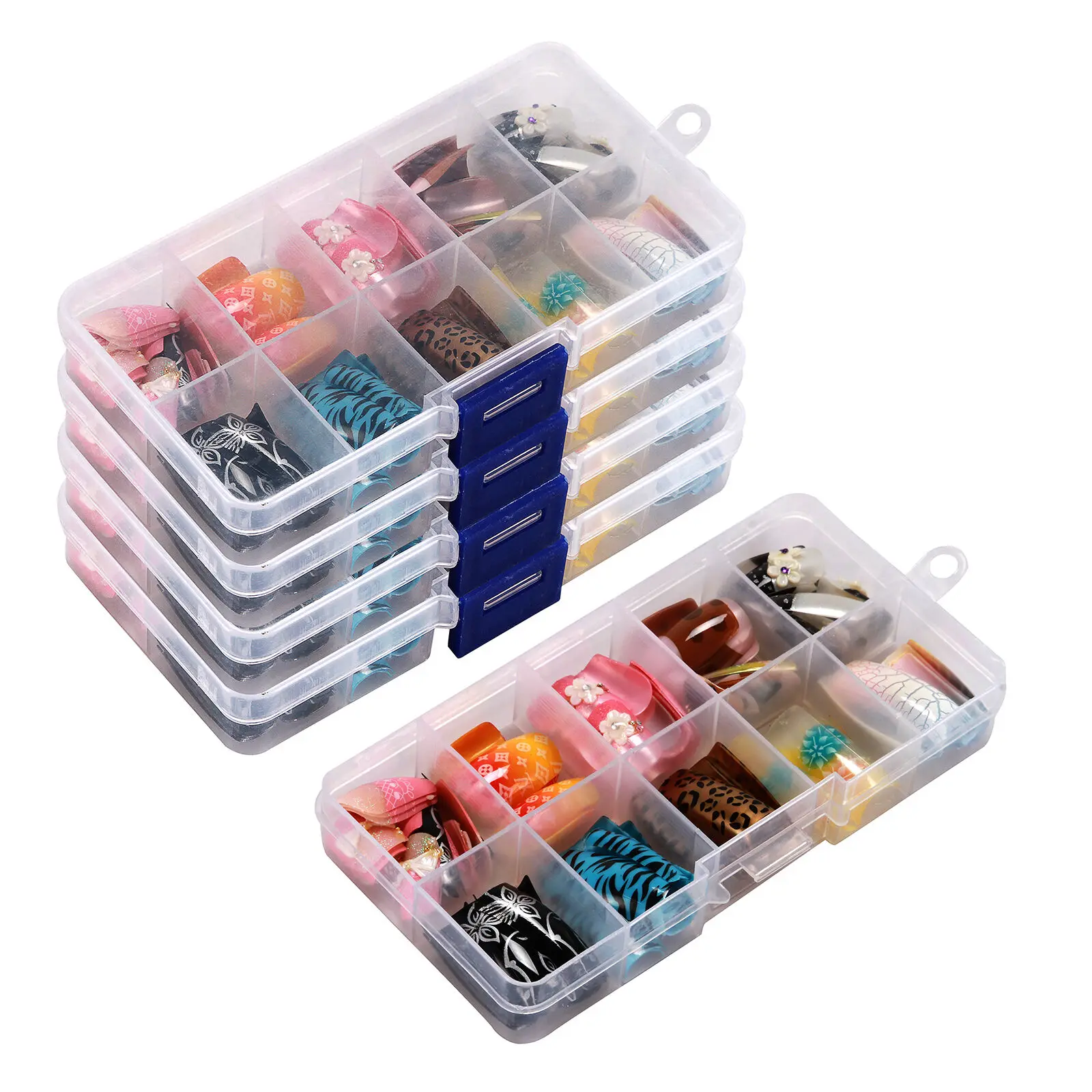 

100pcs Fashion Set of One Box False Acrylic Gel French Nail Art Tips Salon Random Color