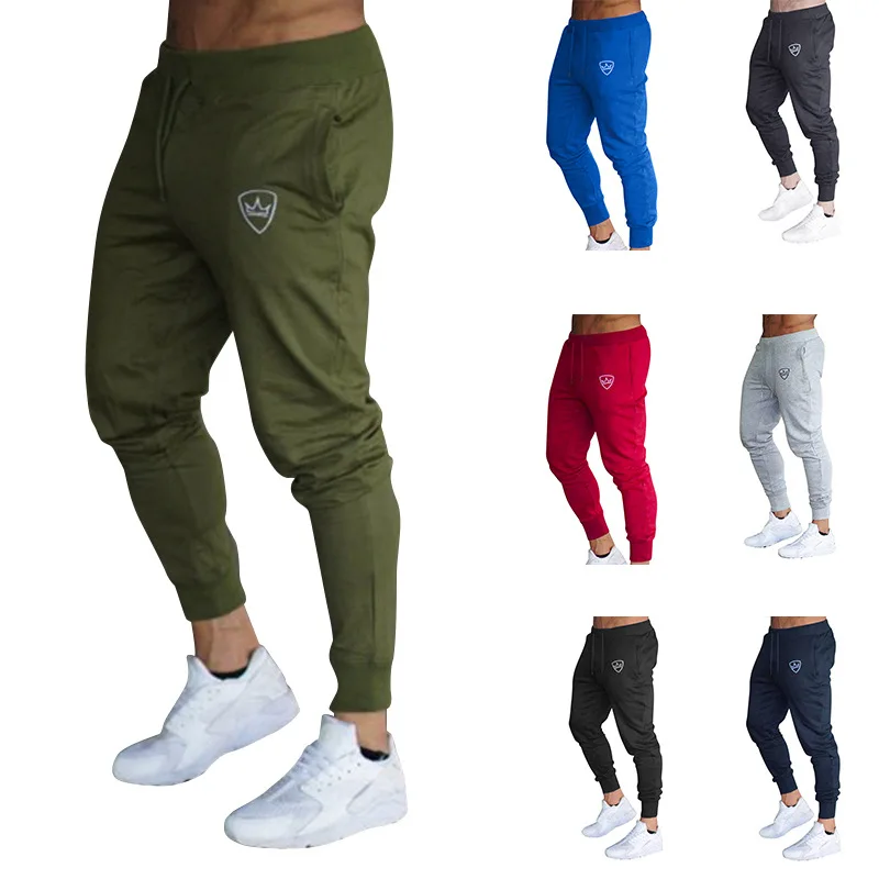 

2020 Summer New Men's Casual Solid Color Drawstring Open Bag Design Slim Fit Trousers Sport Pants for Jogging Tights Sport Man