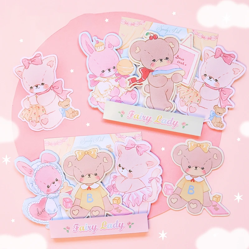 

45 листов Kawaii Sweet Doll Bear блокнот для записей для девочек дневник Скрапбукинг Канцтовары не Липкие заметки планировщик украшение бумажные Канц...