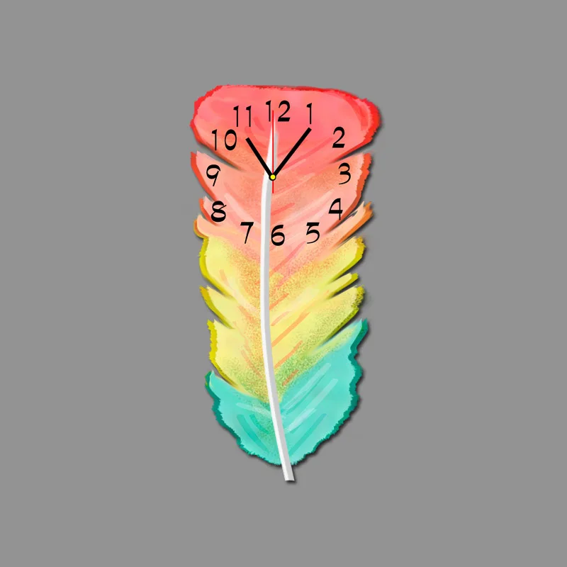 Современные радужные настенные часы большая деревянная гостиная креативное