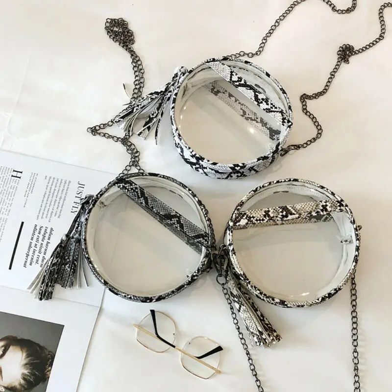 Новая Брендовая женская сумка модная с кисточками через плечо змеиная кожа принт