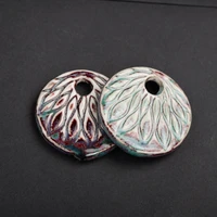 50 big craft micangas abstract image retro double sided art ceramic pendant jewelry accessories 8a4164