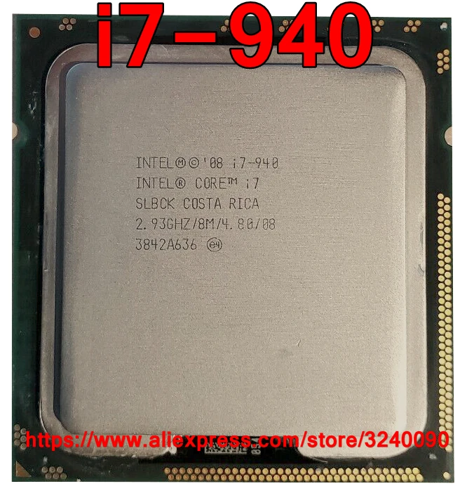 Оригинальный четырехъядерный процессор Intel CPU Core i7-940 i7 940 2 90 ГГц 8 Мб разъем 1366