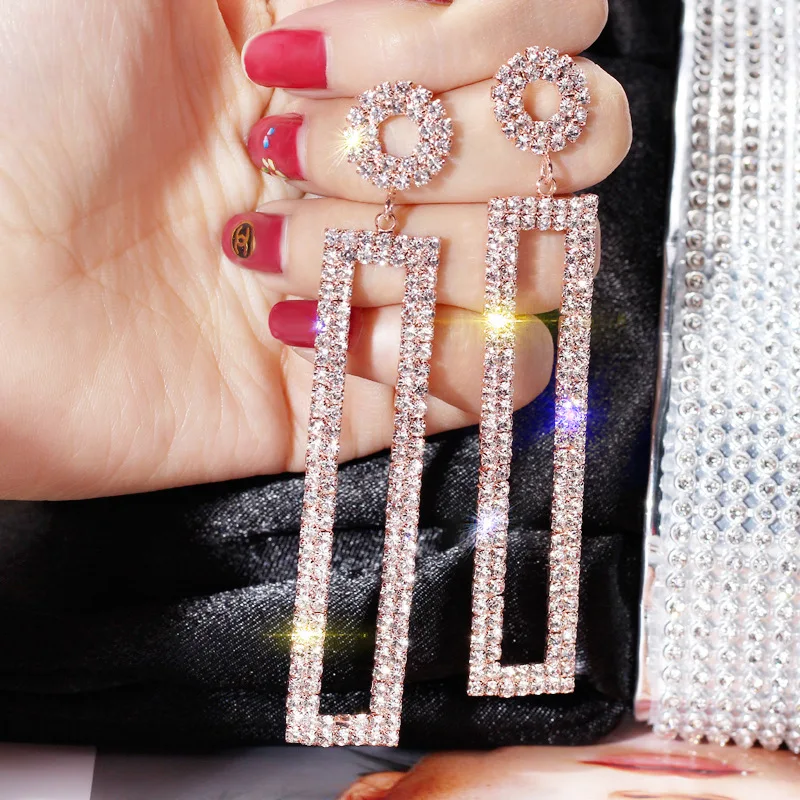 Новые модные брендовые серьги-гвоздики с блестящей стороной геометрические для