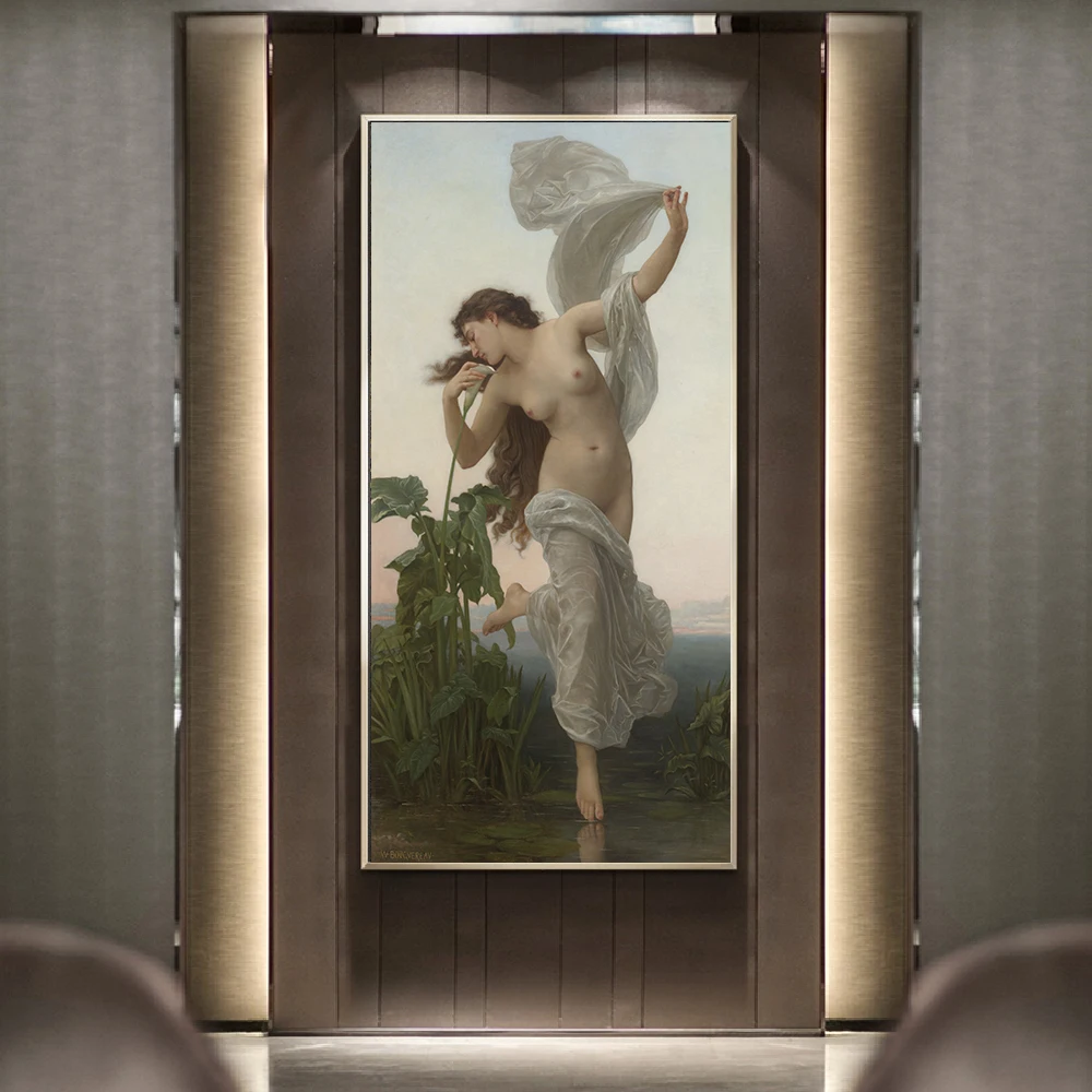 Citon Холст Картина маслом Вильям Адольф Bouguereau Dawn рассвет (обнаженные танцы) Poster