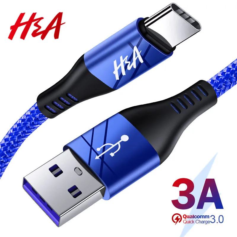 H & USB Type C кабель для Samsung S10 S9 S8 быстрой зарядки на борту самолета мобильный телефон