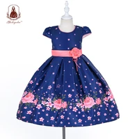 yoliyolei autumn childrens dress for girls 3 10 years kids kids floral print short sleeve dress mid calf birthday casual gowns