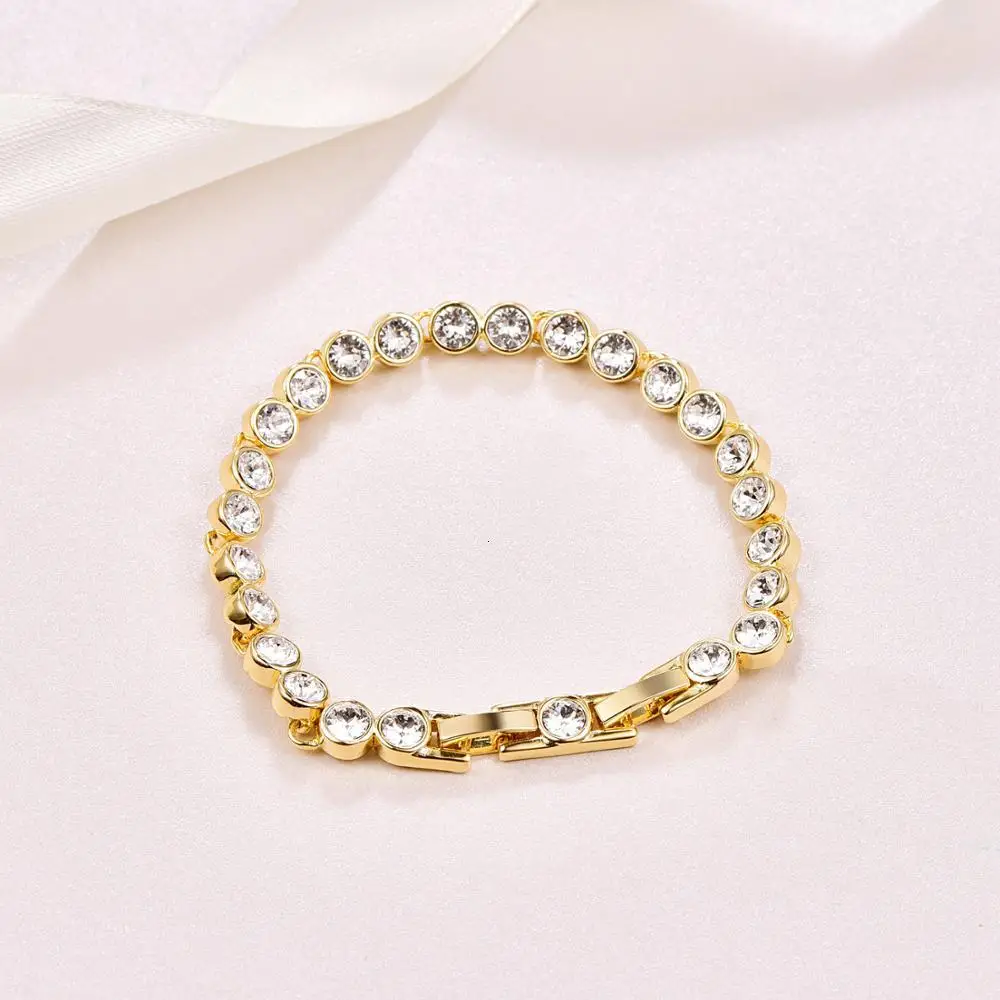 Новые модные женские браслеты с кристаллами Swarovski золотого цвета Роскошные для