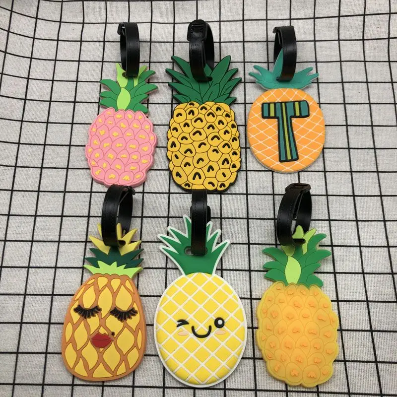 

Pineapple Travel Accessories Creative Luggage Tag Silica Gel Suitcase ID Address Holder Baggage Boarding Tags Portable Label