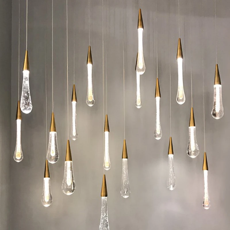 

2023 Crystal Starcase Pendant Lights christmas decorations for Restaurant Bar Indoor Decorative Lighting