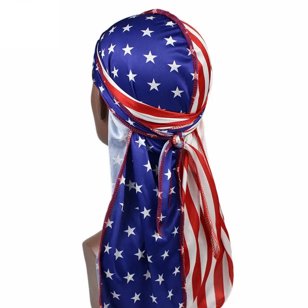 Флаг выполненный в лоскутной технике мужские шелковые банданы для головы Durag с