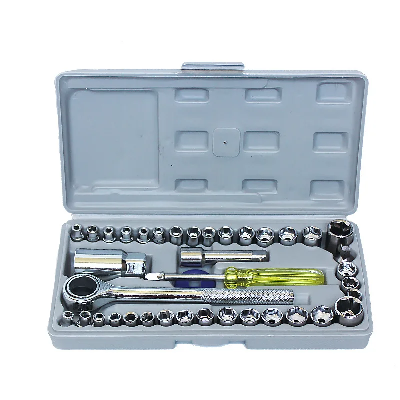 

40Pcs Socket Set Car Repair Tool Ratchet Torque Wrench Auto Repairing Tools Kit Car Vehicle Tool-box Socket Wrench Combination