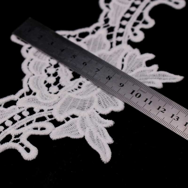 1 Yard White Embroidered Lace Edge Trim Ribbon Applique DIY Sewing Craft Crochet Fabric Edging Trimmings Vintage Wedding Dress | Дом и сад