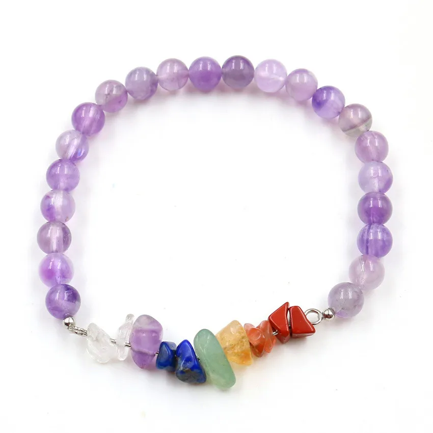 FYJS уникальные красочные маленькие камни соединяют 6 мм аметисты круглый