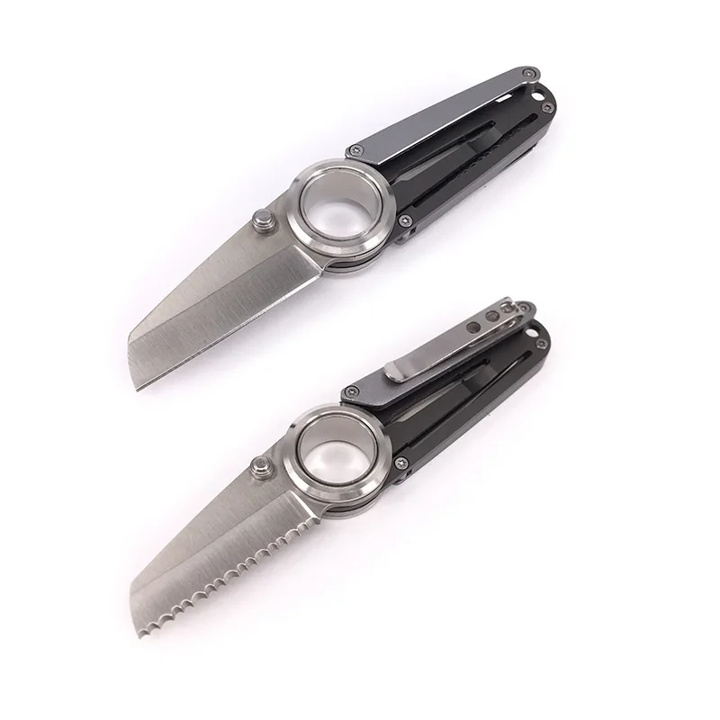 Мини складной карманный нож с большим отверстием для пальцев Походный