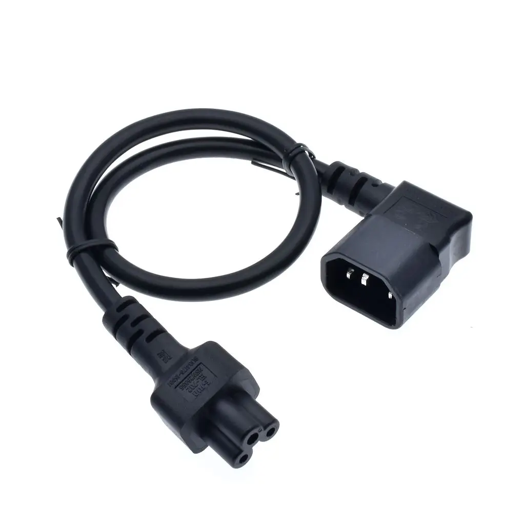 

Right Angled IEC 320 C14 Male to C5 Female Cord,C14 to C5 Power Extension Cable For PDU UPS,H05VV-F VDE AC Cord 0.6m