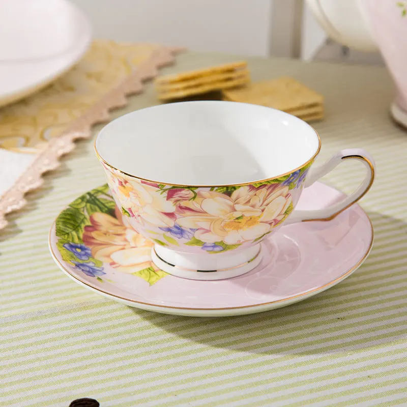 Европейский керамический стаканчик для чая и блюдце с широким горлом большой