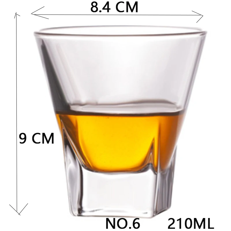 NO.6 210ML Shot Whiskey Crystal Glass Party Wedding Wine Liquor Glass Coffee Tea Cup for Beer Spirits Funny Glasses European Creative Gifts - Цвет: NO.6 210ML