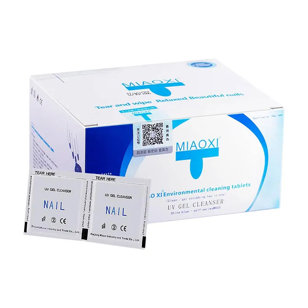 

100 Pieces/boxed Nail Wipe Lint Free Non Woven Nail Polish Glue Cleaning Pads Nail Pen Gel Cleaner Clean Nail Powder Dust