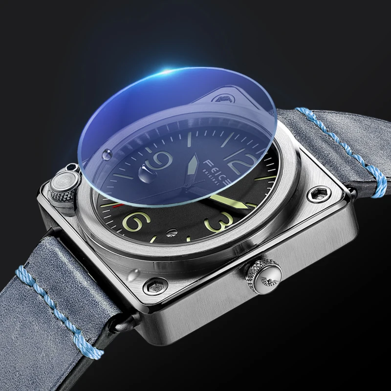Часы FEICE Мужские механические квадратные автоматические водонепроницаемые