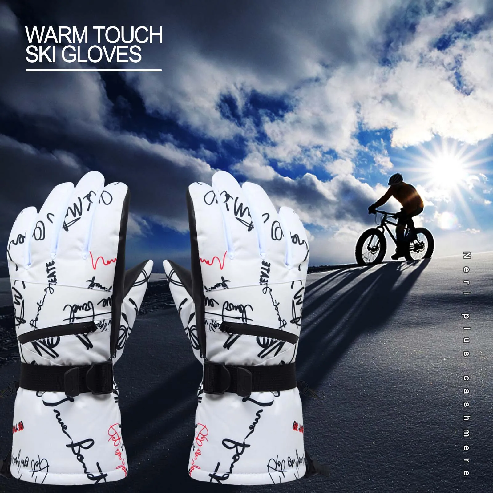 Мужские и женские лыжные перчатки Сверхлегкие Водонепроницаемые зимние теплые