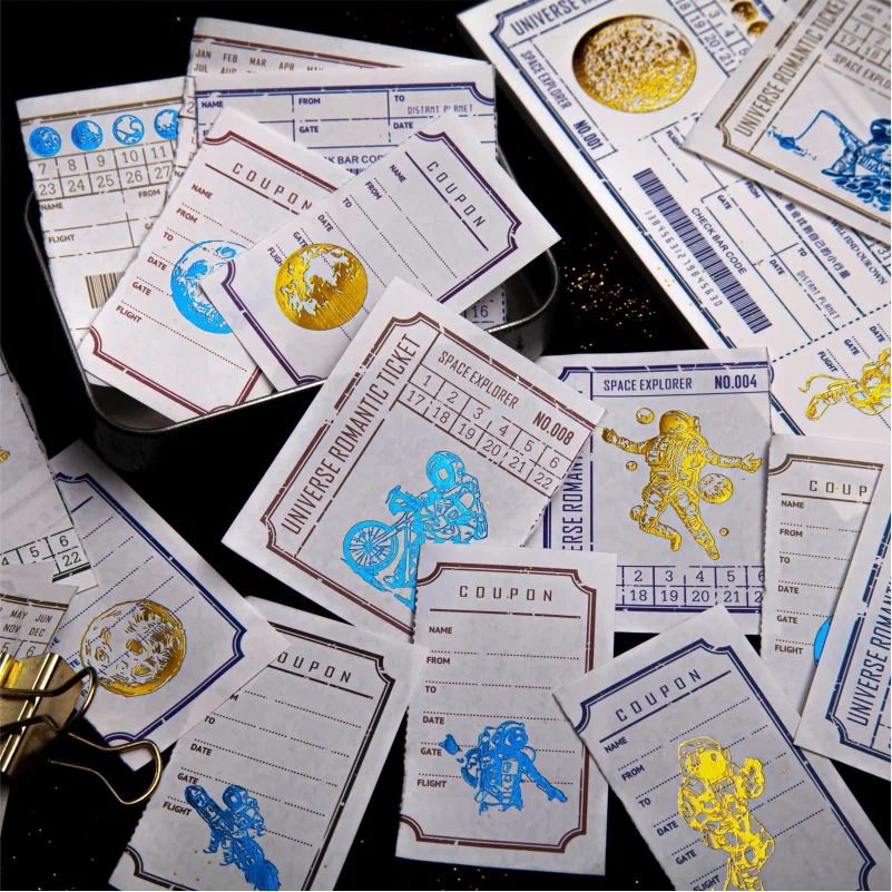 

50 Sheets Vintage Tickets Theme Memo Pad 65*150mm DIY Bookmark Message Note School Office Stationery