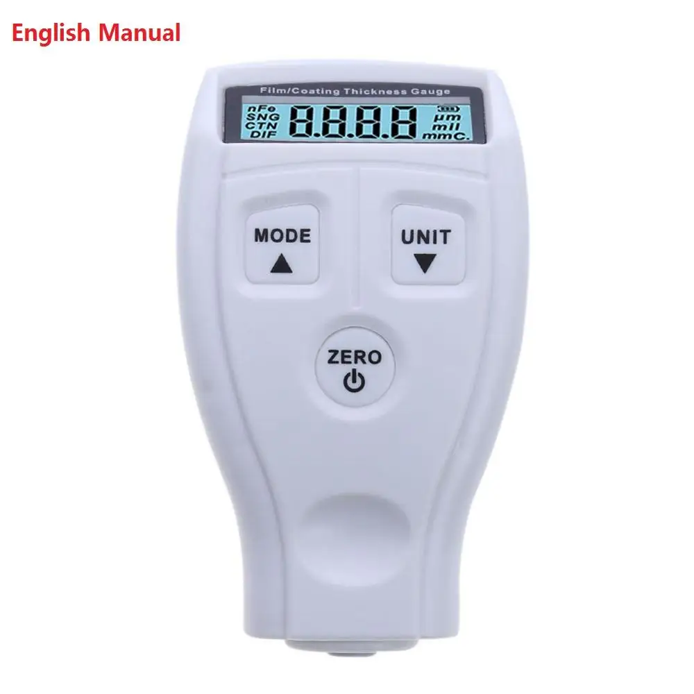 White English GM200 цифровой автомобильный измеритель толщины краски Авто металлическое покрытие лак для черных толщиномер тестер тоньше краски метр тестер - Цвет: White English