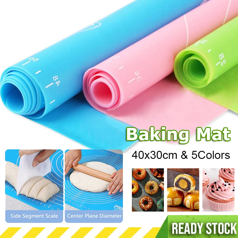 

40*30cm Silicone Non-stick Kneading Dough Mat Pizza Noodles Buns Cake Maker Cooking Pad Kitchen Baking Tools