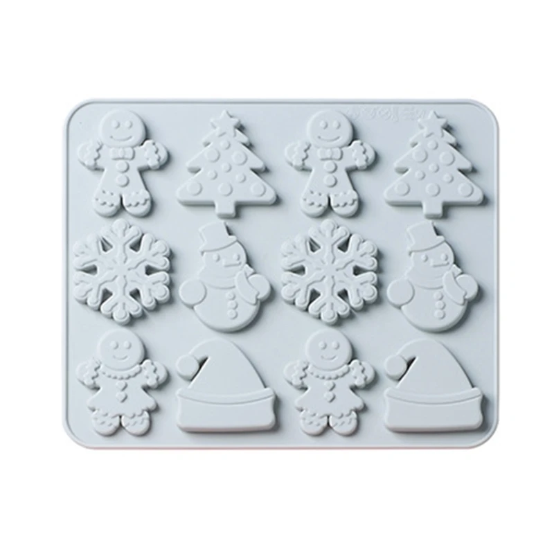 

Christmas Theme Shape Design Silicone Material Fondant Mold Chocolate Cake Decoration Mould Candy Molds for Baking Lover