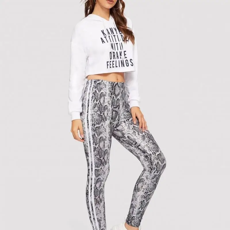 

Selling new fashion sports printing side seam braided leggings