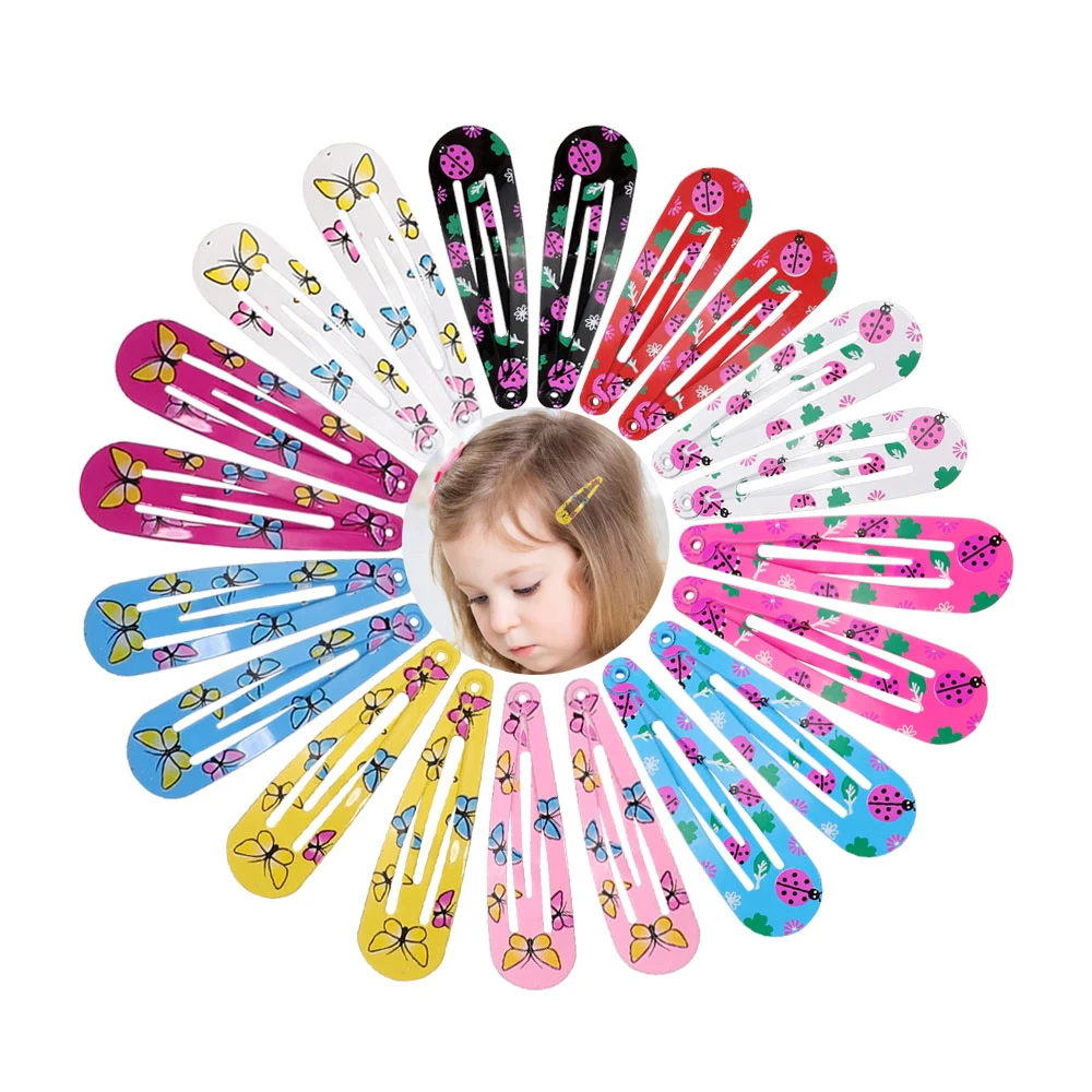 

20Pcs/set Baby girls Cute Printed hair clips Hairpins Headwear Headband Kids Snap Hairclips Hairbands Barrettes Hair Accessories