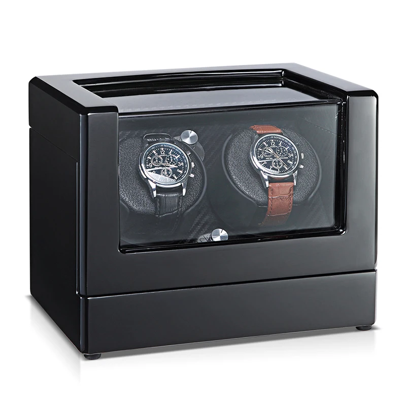 Автоматическая коробка для намотки часов 2 ротора слота Часы Дисплей Чехол
