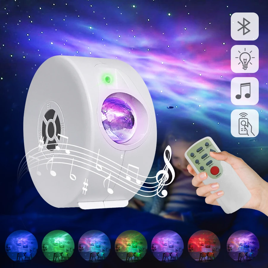 

Mini Bluetooth Laser Starry Sky Projector LED Night Light Colorful Aurora Laser Galaxy Night Lamp for Bedroom Games Room Party