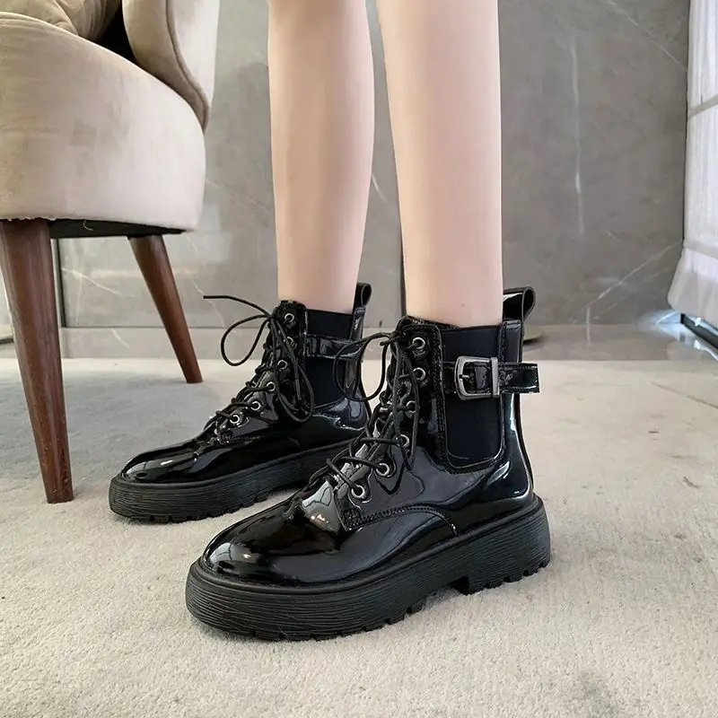 Осенне-зимние новые студенческие корейские Универсальные женские ботинки Harajuku в