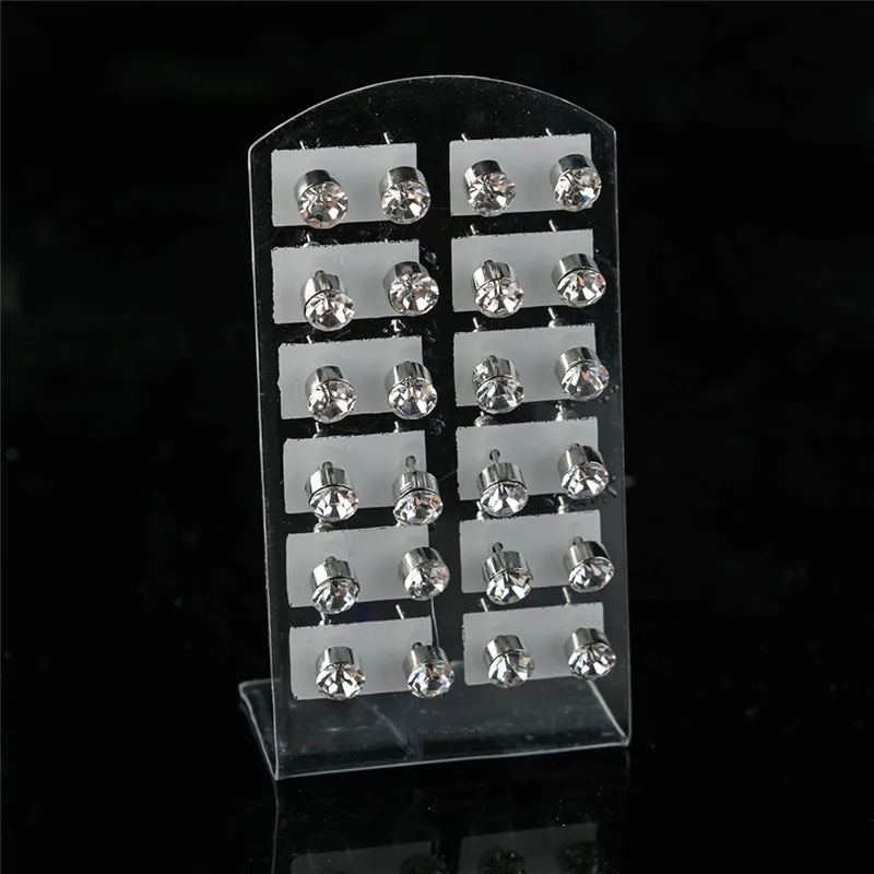 12 парт/лот Разноцветные серьги гвоздики с кристаллами для женщин и девочек милые