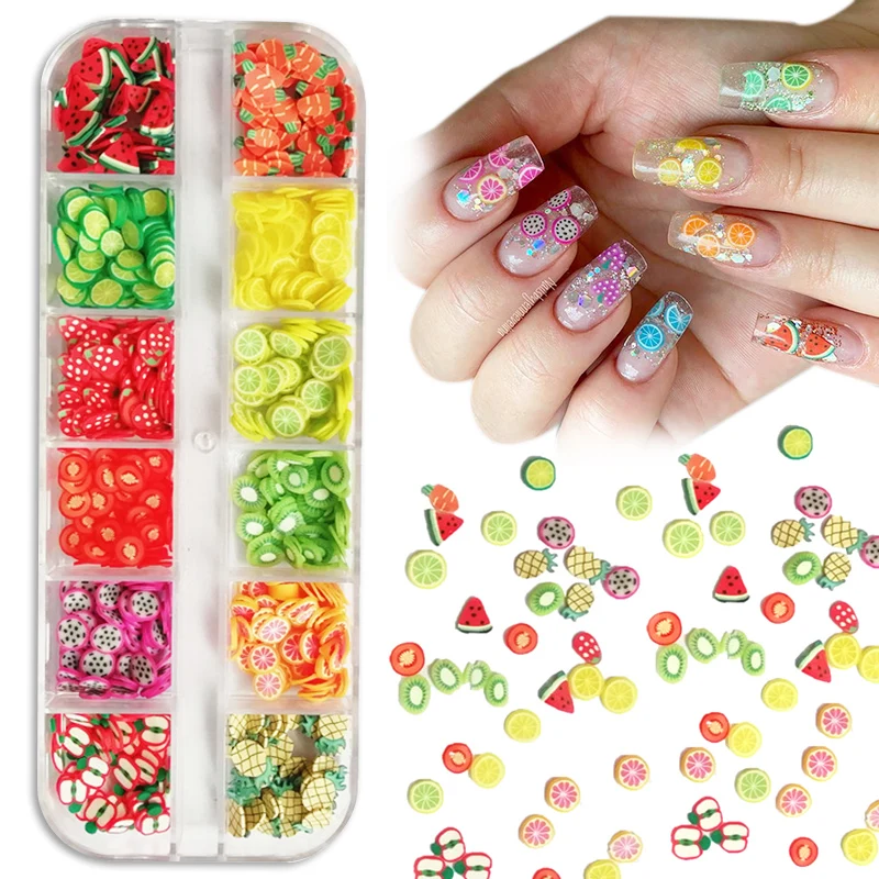 

Summer 3D Fruit Tiny Slices Nails Art Decorations Mixed Sized DIY Designs Lemon Nail Accessories Women Nail Tips Manicures