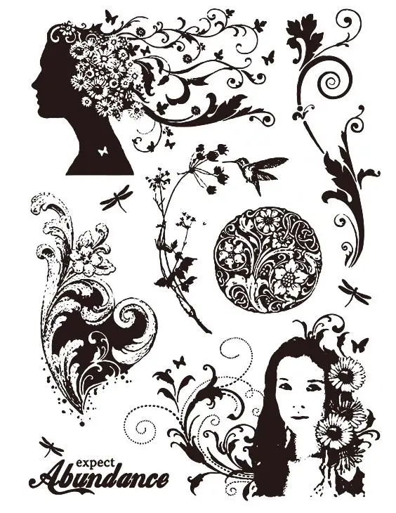 Прозрачный силиконовый штамп для девочек и цветов/печать скрапбукинга своими