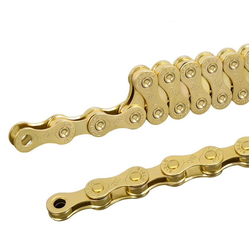 Bicycle Chains  8 9 10 11 Speed Velocidade Gold Carbon Steel Mountain Road Bike MTB Chain part 116 links