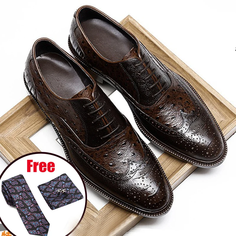 

Туфли-оксфорды мужские из натуральной кожи, на шнурках, 2020