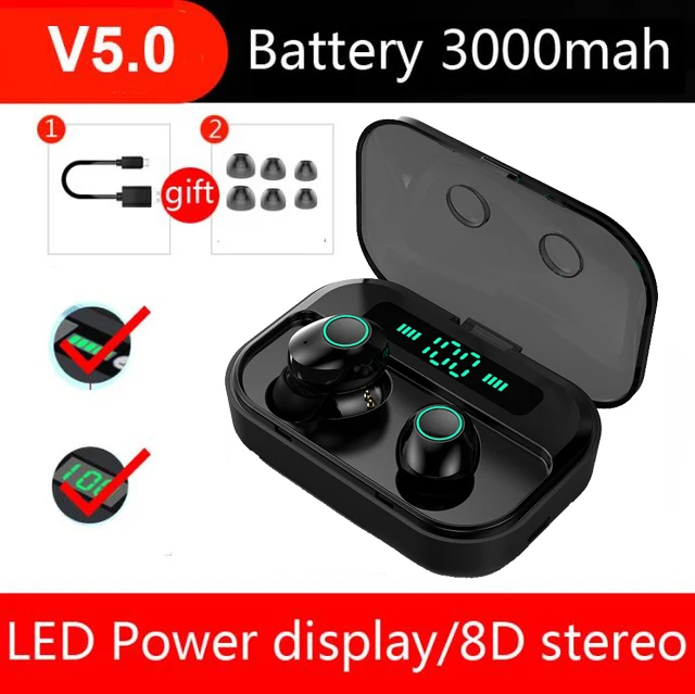 Yes Power display CBAOOO M7 TWS беспроводные Bluetooth наушники 5,0 в спортивная водонепроницаемая гарнитура беспроводные наушники стерео микрофон Игровые наушники для xiaomi - Цвет: Yes Power display