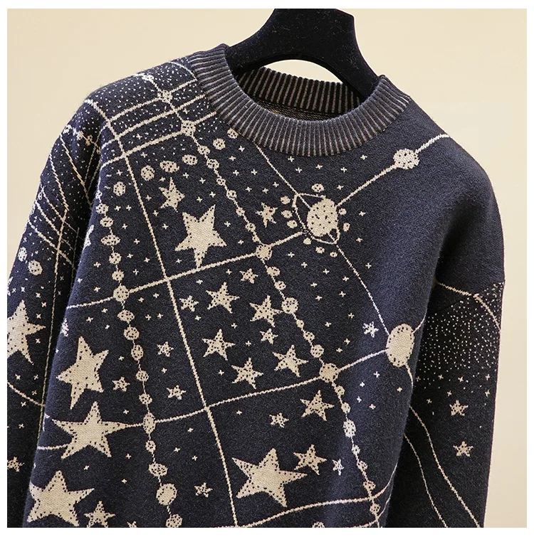 Свитер женский жаккардовый с длинным рукавом Осень-зима 2020 | Женская одежда