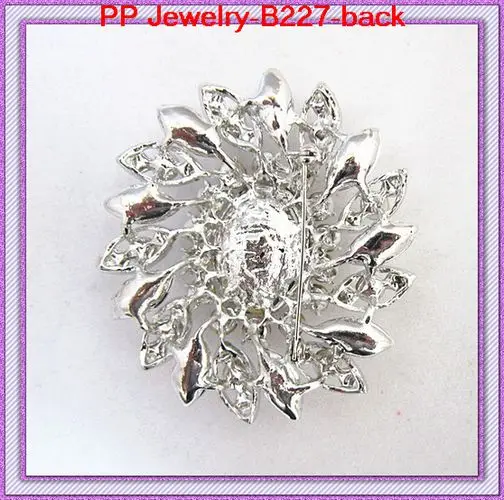 Лидер продаж роскошная Свадебная огромная стеклянная брошь в виде цветка с