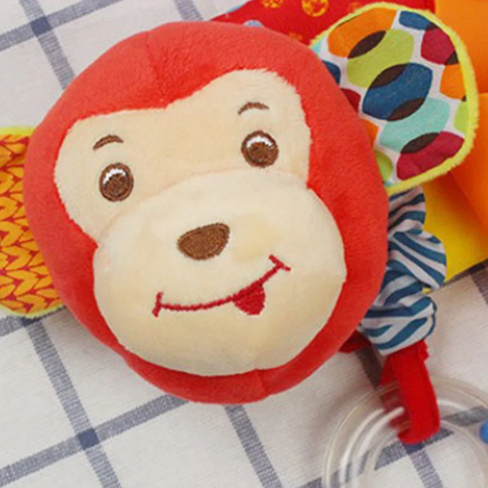 

New Born Baby Crib Educational Wrap Around Rattle Teether Storage Pocket for Baby(Monkey Pattern)