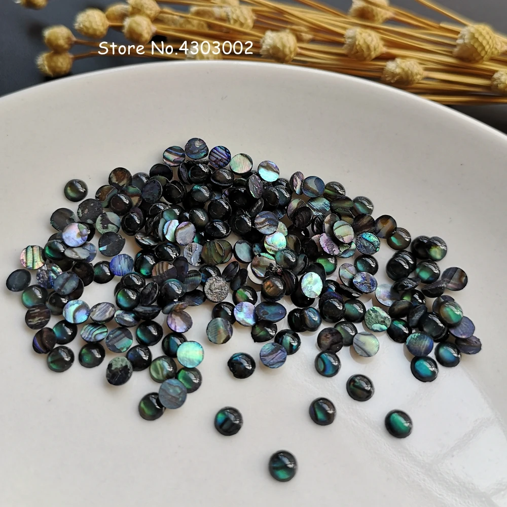 100 шт./лот 4 мм натуральный круглый кабошон синий Абалон раковина перламутровая