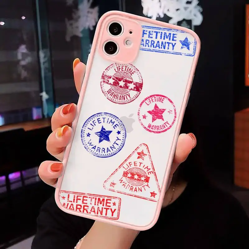 

Christmas trend tags Phone Case For iPhone 12 11 Mini Pro XR XS Max 7 8 Plus X Matte transparent Pink Back Cover