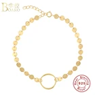 BOAKO простой золотой браслет для женщин 2021 шарм браслеты 925 стерлингового серебра Cheville тонкой ювелирный серебряный браслет Chevilles