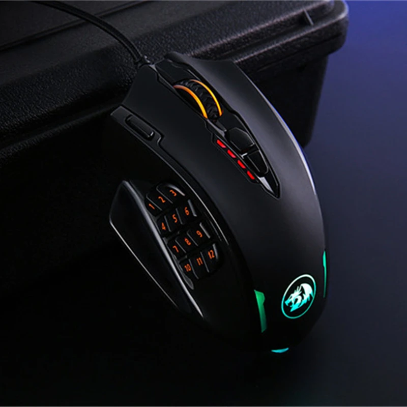 Проводная лазерная игровая мышь Redragon IMPACT M908 12400 DPI с 19 программируемыми кнопками и